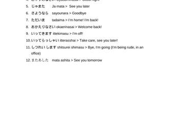 Japanese Greetings - Unit 01