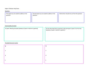 MacCaig SST 10 Marker Planning Sheet