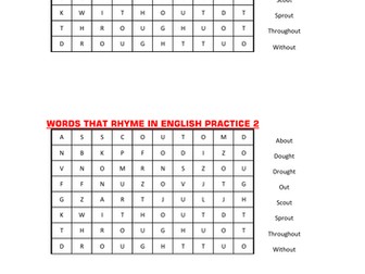 A WORD SEARCH OF WORDS THAT RHYME IN ENGLISH PRACTICE 2