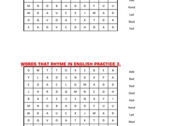 A WORD SEARCH OF WORDS RHYME IN ENGLISH PRACTICE 3.