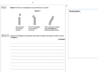 AQA A level Biology topic 3.6 response to changes past paper questions and answers.