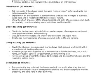 Introduction to Entrepreneurial Skills – Year4/5