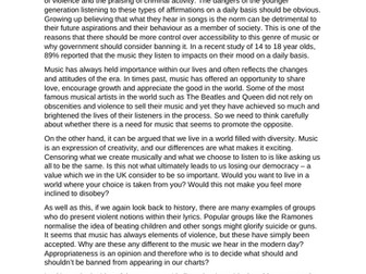 Model speech on dangers of modern music