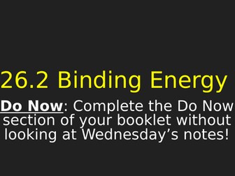 Binding Energy per Nucleon Full Lesson