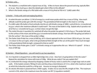 GCSE Physics GPE and KE calculations