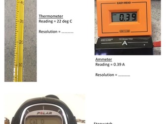 AQA Scientific Vocabulary - worksheet on resolution