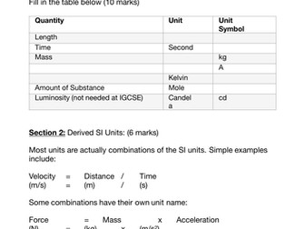 Significant Figures - Worksheet & Model Answers