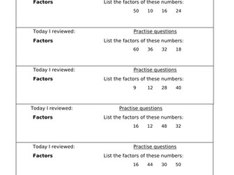 Maths Review Wristbands