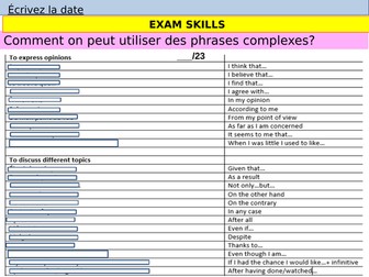Y11 Exam skills 2 - writing -Using complex phrases