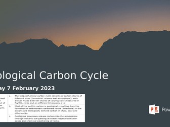 Geological Carbon Cycle