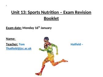 BTEC LEVEL 3 National Diploma In Sport Science - Sports Nutrition Resource Pack