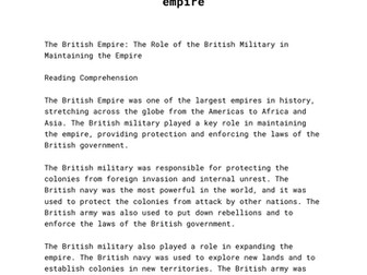 The British Empire: The role of the British military in maintaining the empire