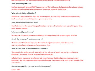 Edexcel Economics A - Theme 2 Knowledge Assessment with Answers