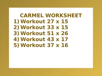 CARMEL WORKSHEET 33