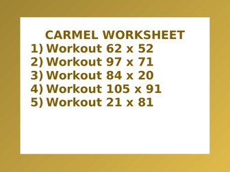 CARMEL WORKSHEET 36
