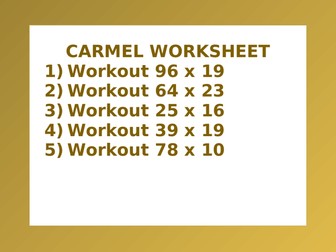 CARMEL WORKSHEET 39