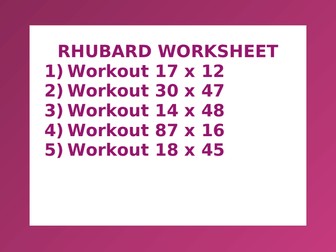 RHUBARD WORKSHEET 3
