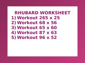 RHUBARD WORKSHEET 6