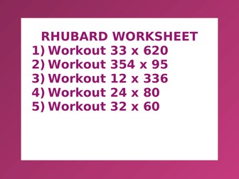 RHUBARD WORKSHEET 44