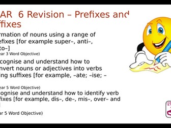 Year 6 SPAG Revision PPT: Prefixes and Suffixes