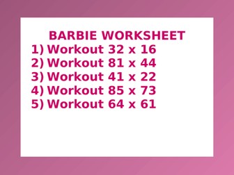 BARBIE WORKSHEET 1