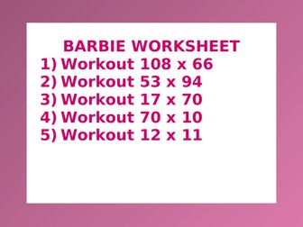 BARBIE WORKSHEET 5