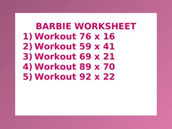 BARBIE WORKSHEET 9