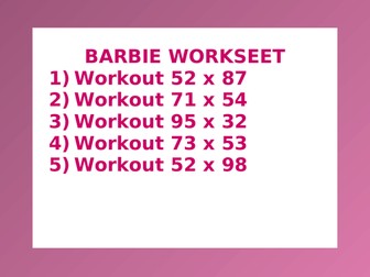 BARBIE WORKSHEET 16