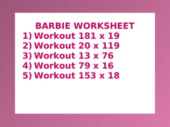 BARBIE WORKSHEET 19