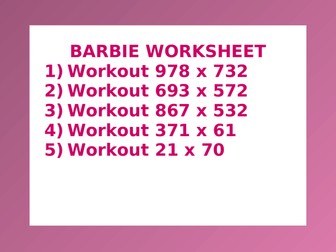 BARBIE WORKSHEET 24