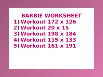 BARBIE WORKSHEET 28