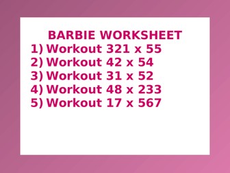 BARBIE WORKSHEET 32