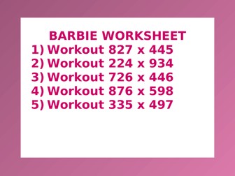 BARBIE WORKSHEET 38