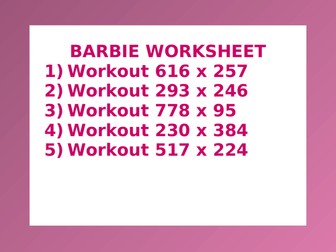 BARBIE WORKSHEET 39