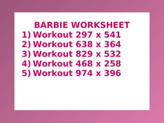 BARBIE WORKSHEET 43