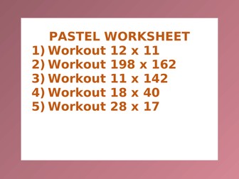 PASTEL WORKSHEET 8