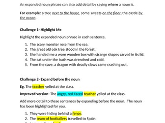 Expanded Noun Phrases