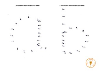 Dot to dot alphabet handwriting