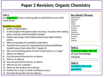 Chemistry Paper 2; AQA Combined Organic Chemistry