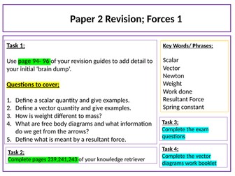 Physics Paper 2; AQA Combined Forces Revision Questions and Answers