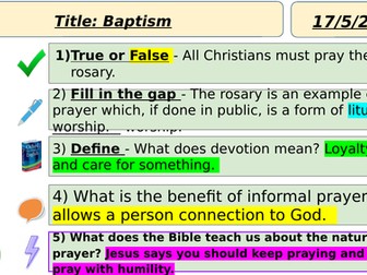 Baptism RS GCSE AQA (Christianity)