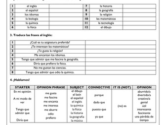 School - Mi colegio - Spanish GCSE (8 worksheets)