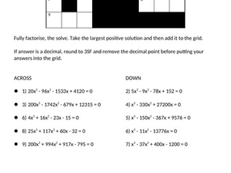 Polynomial Division A Level Maths Cross Number