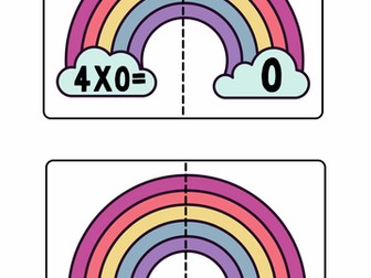 4 Times Table Rainbow Matching Game