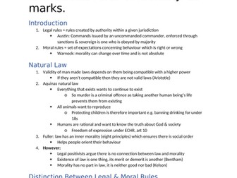 A-Level Law: AQA Nature of Law Question + Model + Answer - Law & Morality (Tort)