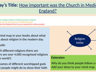 Y7 Medieval Life SOW - lessons and resources