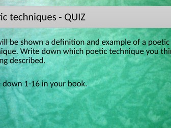 Poetry Techniques - Quiz