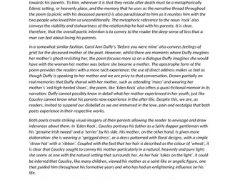 AQA GCSE Poetry Anthology Essay: Family Relationships (Eden Rock/BYWM)