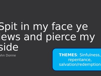 John Donne 'Spit in my face' Analysis