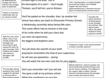 Thirteen by Caleb Femi - annotated analysis for GCSE poetry